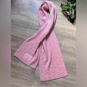 Victoria’s Secret pearl embellished pink scarf. One size